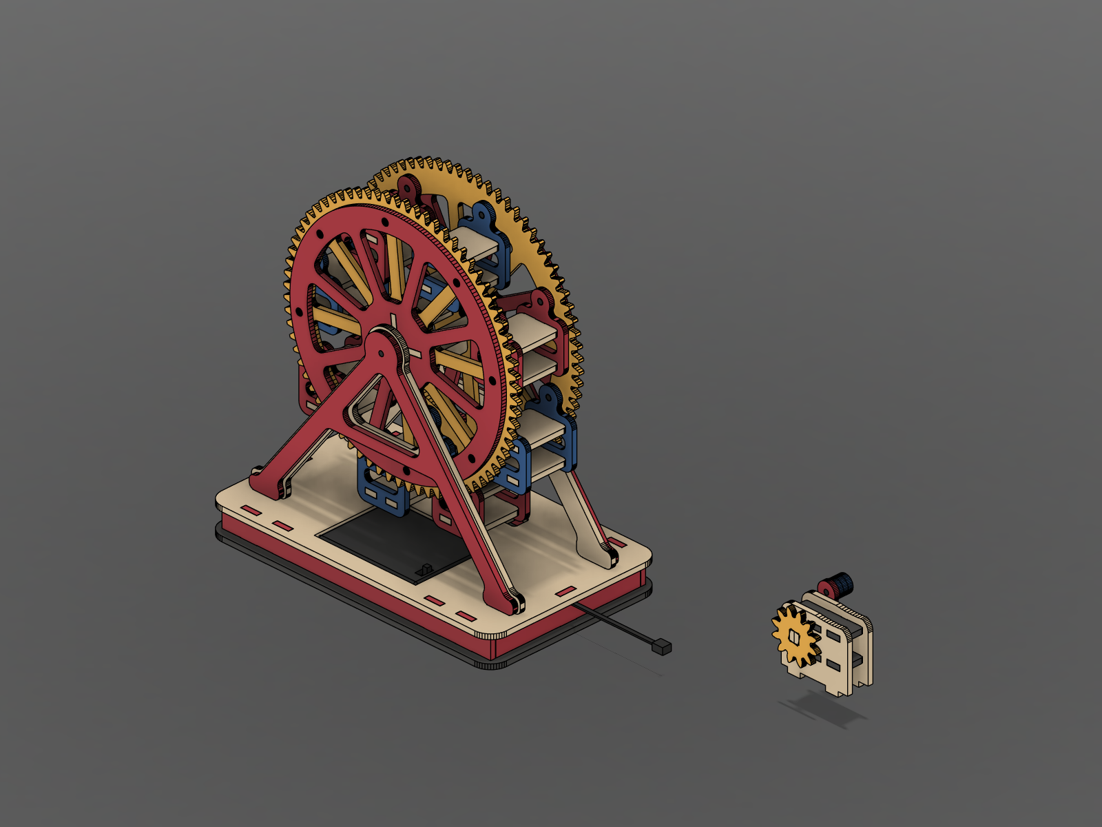 Ferris wheel with gear drive in CAD